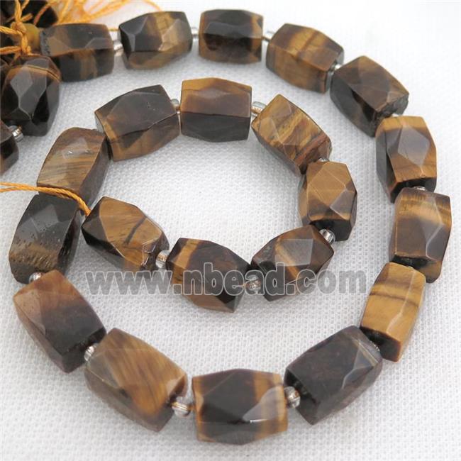 Tiger eye stone Beads, faceted Cuboid