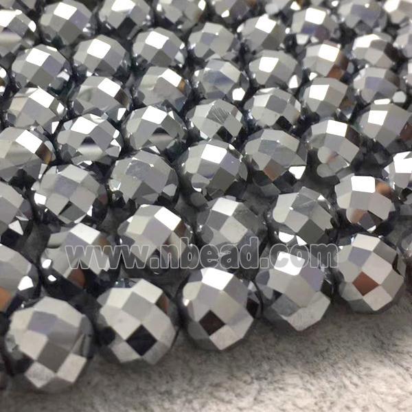 Natural Terahertz Stone Beads Faceted Round