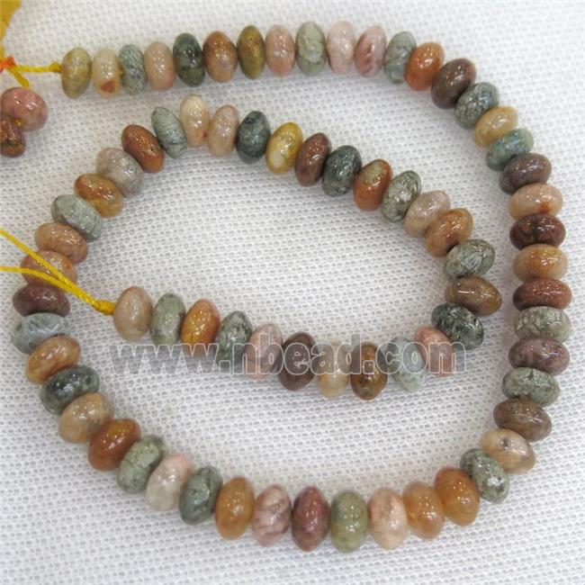 Ocean Agate rondelle beads