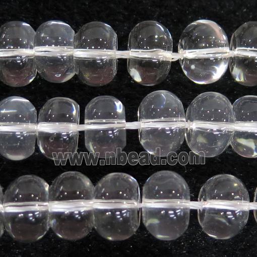 smooth rondelle Clear Quartz Beads