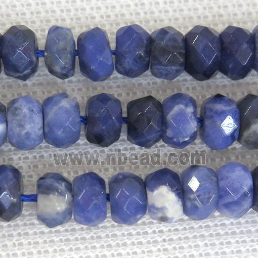 blue Sodalite beads, faceted rondelle
