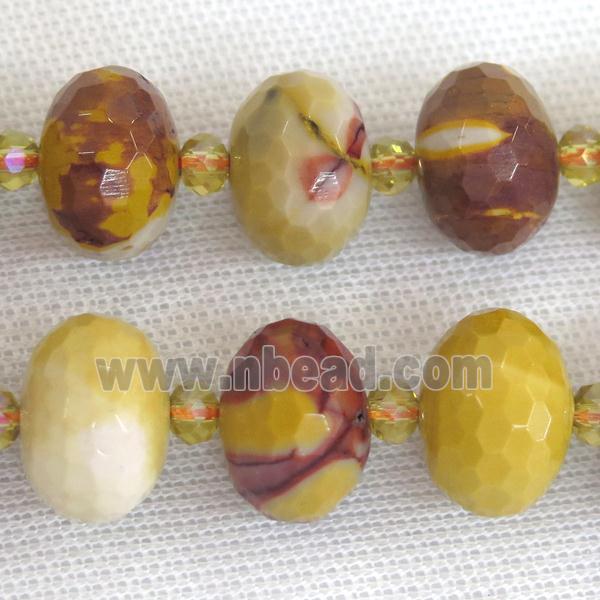 Mookaite beads, faceted rondelle