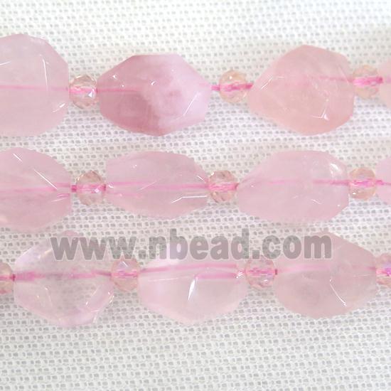 pink Rose Quartz Irregular Beads