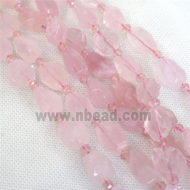 pink Rose Quartz Irregular Beads