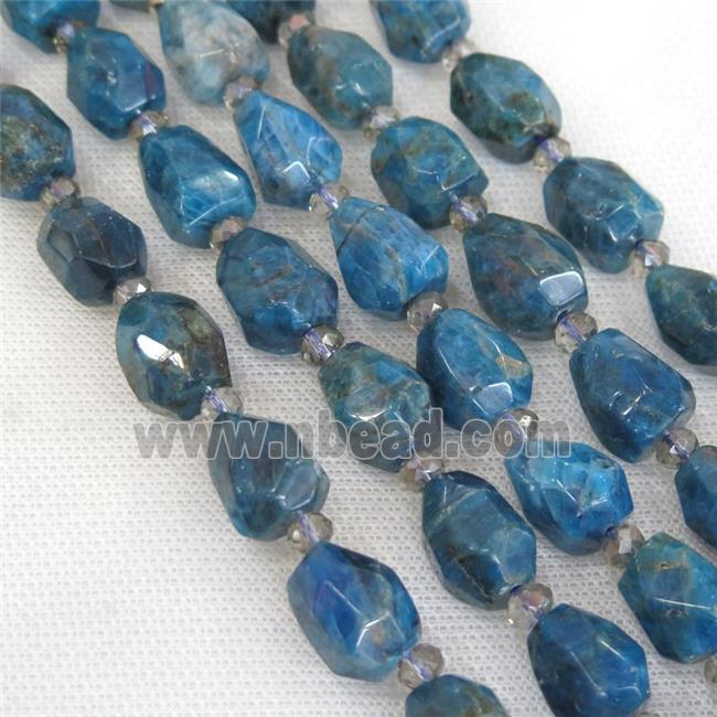 blue Apatite beads, freeform