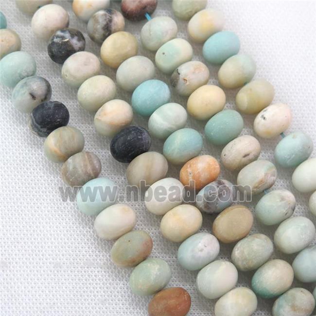 Chinese Amazonite rondelle beads, matte