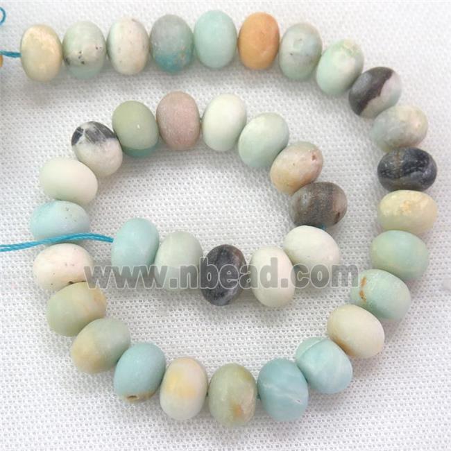 Chinese Amazonite rondelle beads, matte