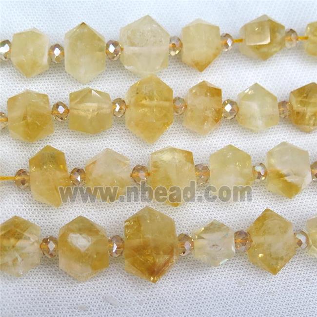 yellow Citrine bulet beads