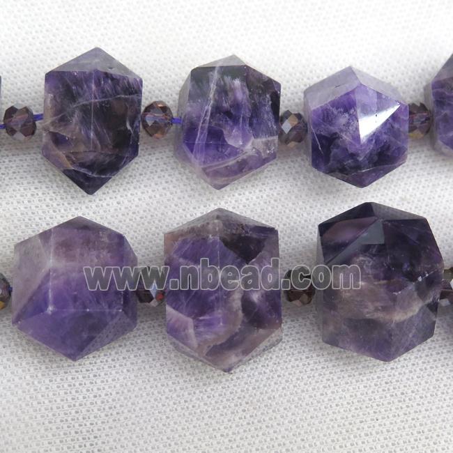 purple Dogteeth Amethyst bullet beads