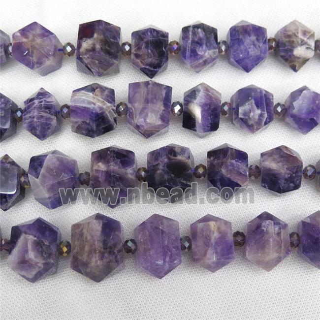 purple Dogteeth Amethyst bullet beads