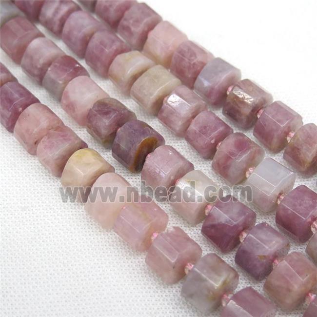 Madagascar Rose Quartz triangle beads, faceted