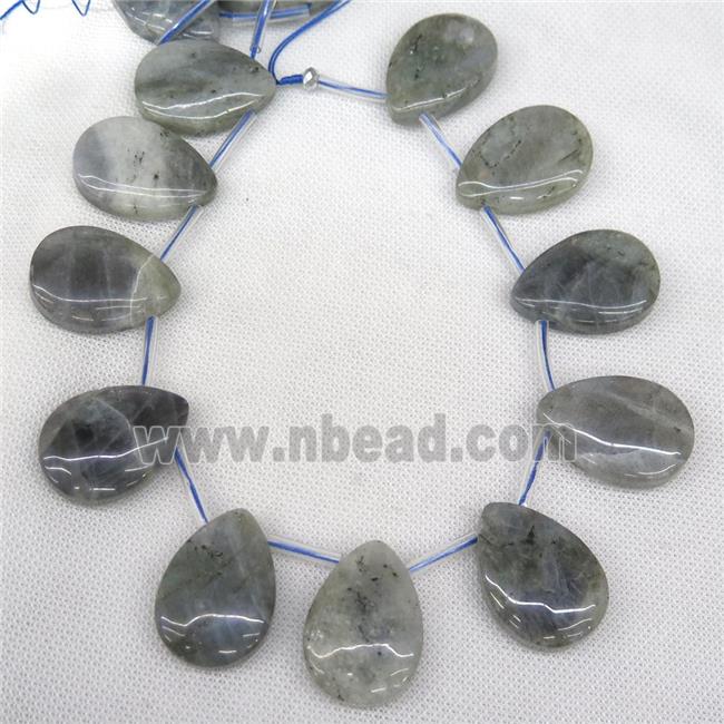 Labradorite teardrop beads, topdrilled