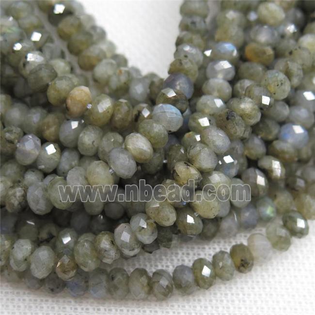 Labradorite Beads, faceted rondelle
