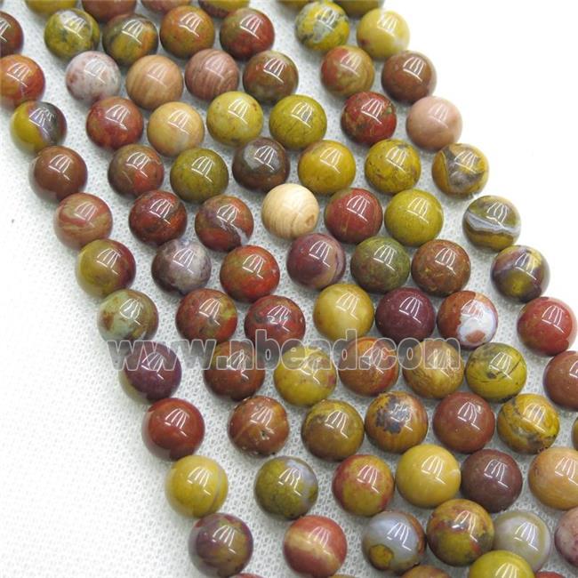 red Mexico Nueva Agate Beads, round