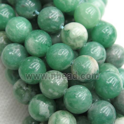 green Jadeite Beads, round