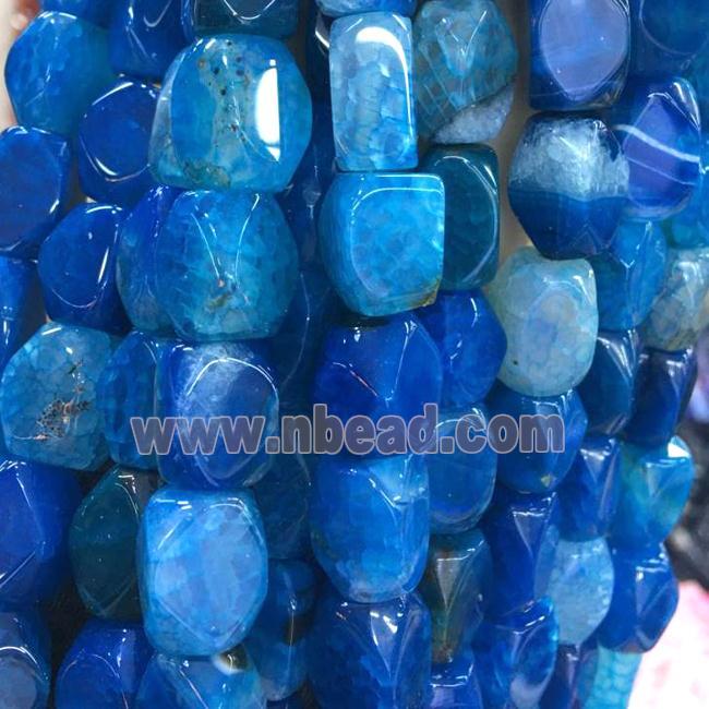 royal blue Dragon Veins Agate Beads, freeform