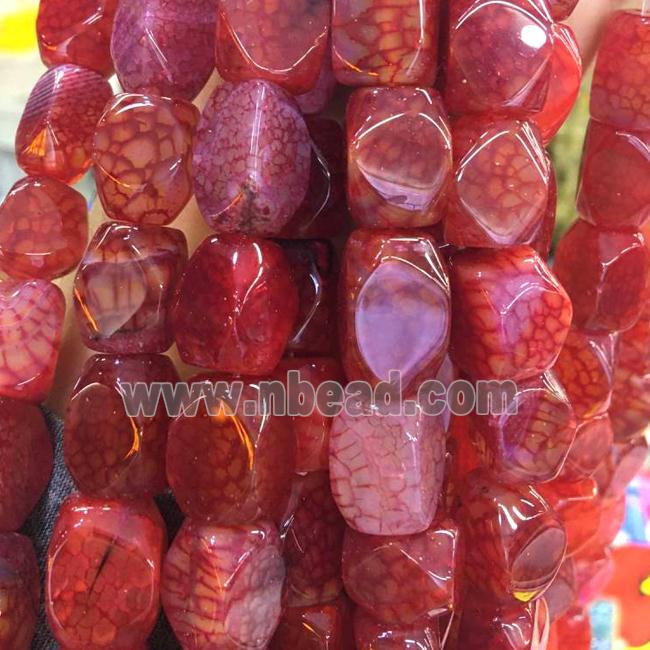 red Dragon Veins Agate Beads, freeform