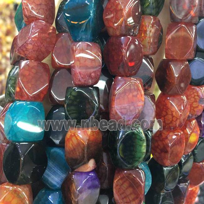 mixed color Dragon Veins Agate Beads, freeform