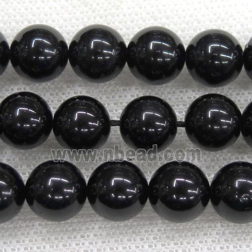 Black Tourmaline Beads, round