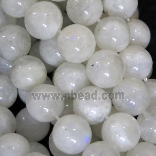 white MoonStone Beads, round