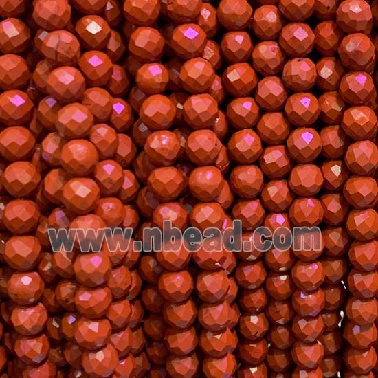faceted round Red Jasper Beads