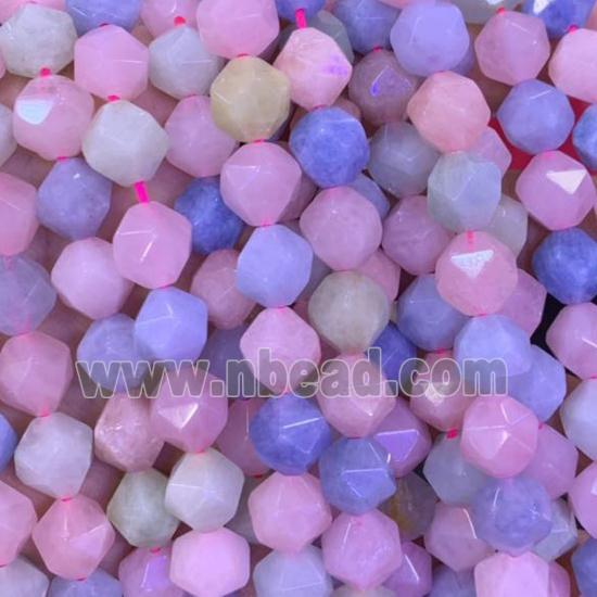 Morganite Beads, star-cutting, multicolor