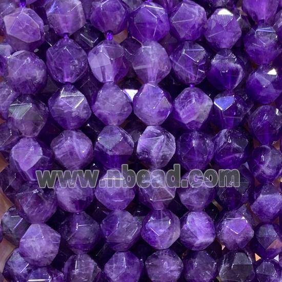 purple Amethyst Beads, star-cutting