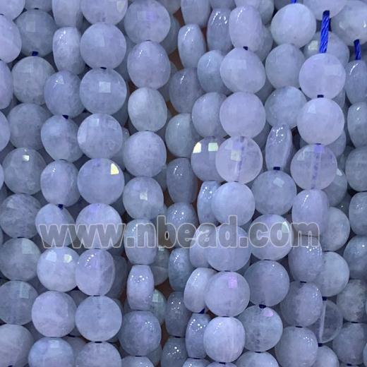 white MoonStone Beads, faceted circle