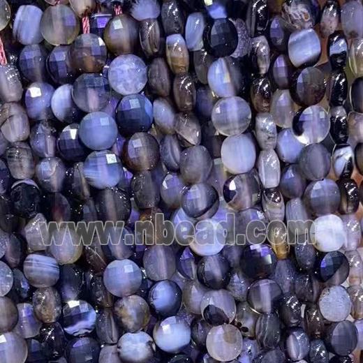 natural Agate Beads, faceted circle