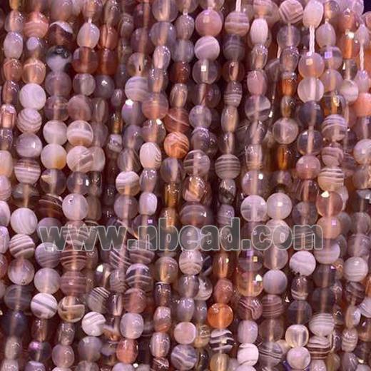 natural Botswana Agate Beads, faceted circle