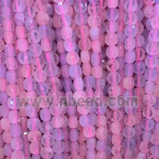 pink Morganite Beads, faceted circle