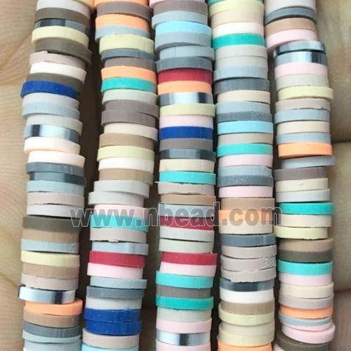 Fimo Polymer Clay Beads, heishi, mixed color