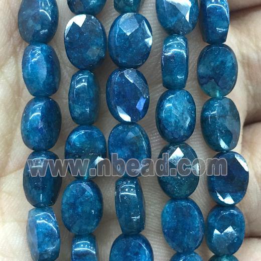 blue Apatite Beads, faceted oval