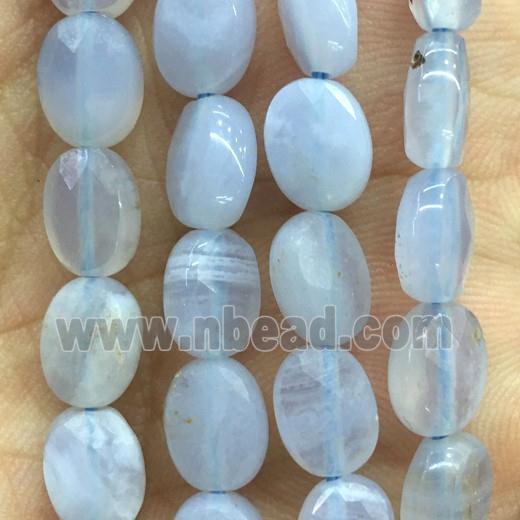 blue Lace Agate Beads, faceted oval