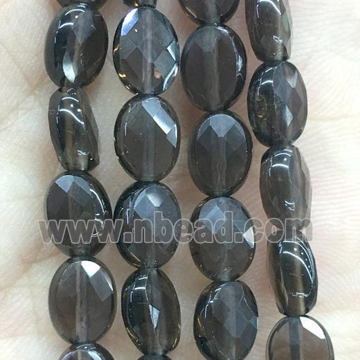 Smoky Quartz Beads, faceted oval
