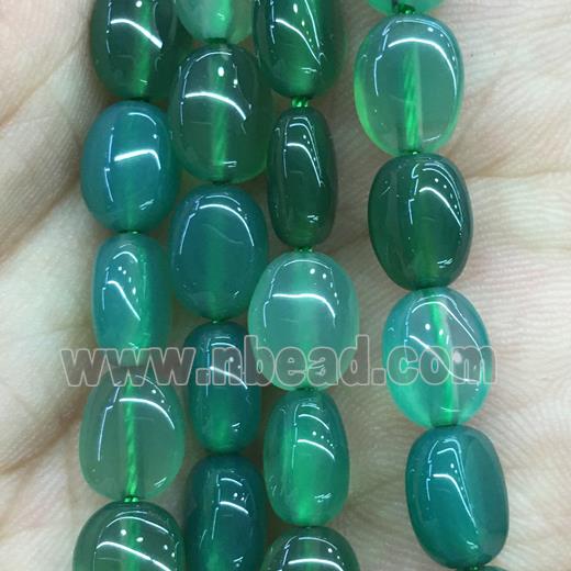 natural green Agate oval beads