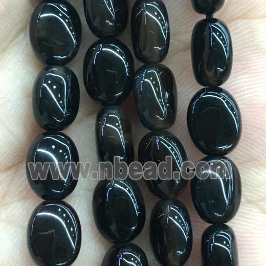 black onyx agate oval beads