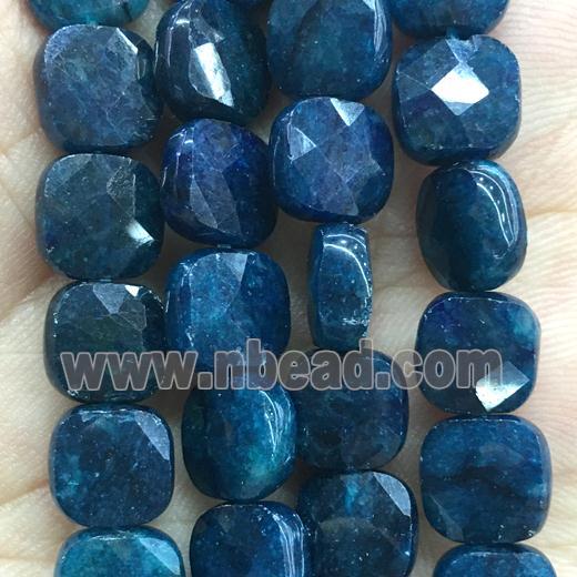 blue Apatite Beads, faceted square
