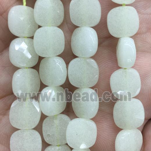 green Glowstone beads, faceted square