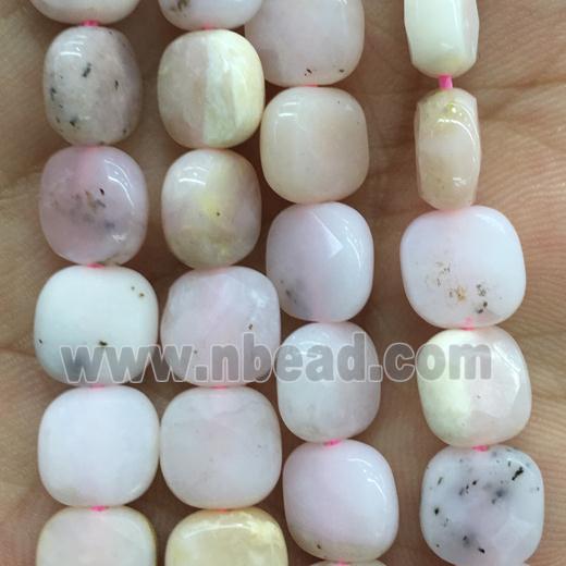 pink Opal Stone beads, faceted square
