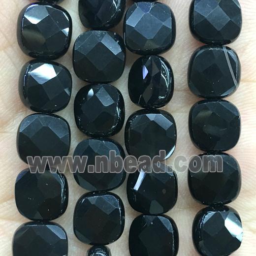 black Onyx Agate beads, faceted square