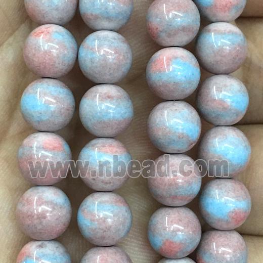 dichromatic round Alashan Agate Beads, red