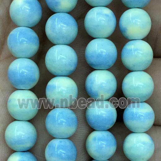 dichromatic round Alashan Agate Beads, blue