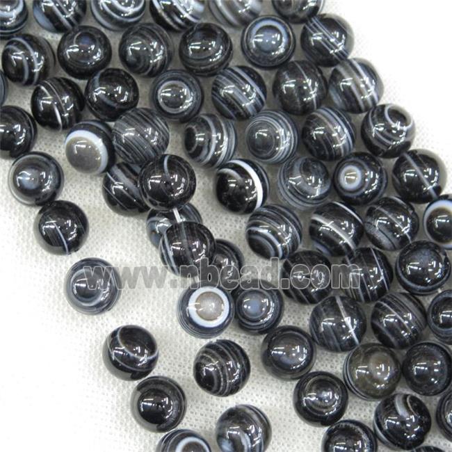 round natural Chinese Agate Beads, black