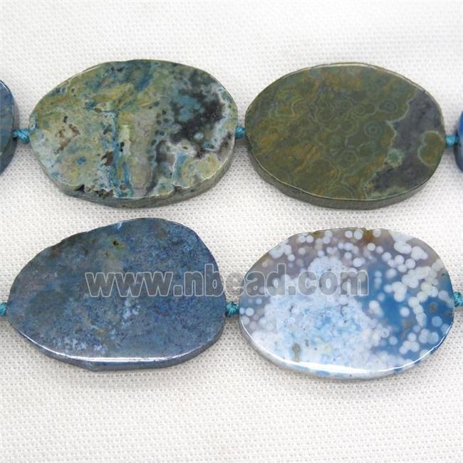 blue Ocean Agate slab beads