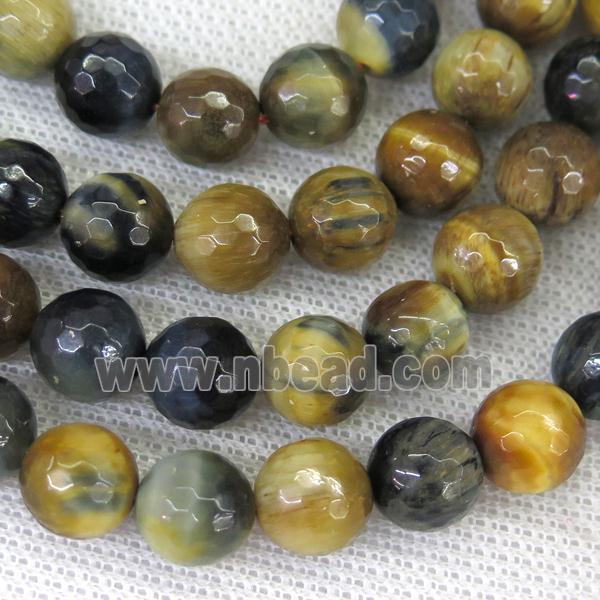 faceted round fancy Dream Tiger eye stone beads