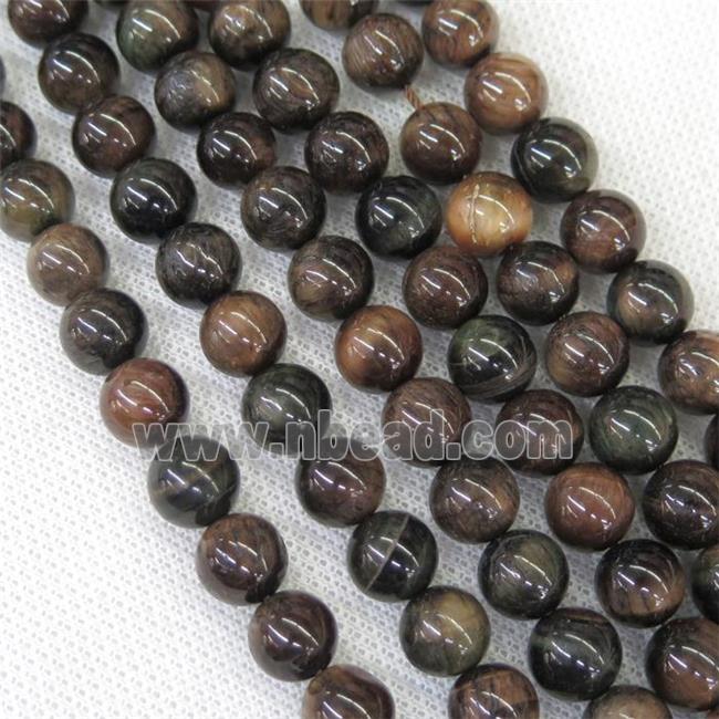 round coffee Tiger eye stone beads