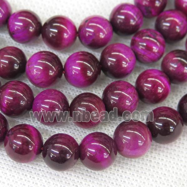 round hotpink Tiger eye stone beads