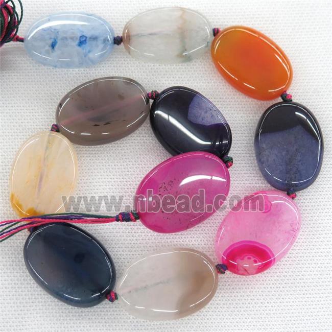 Agate Druzy oval beads, mixed color