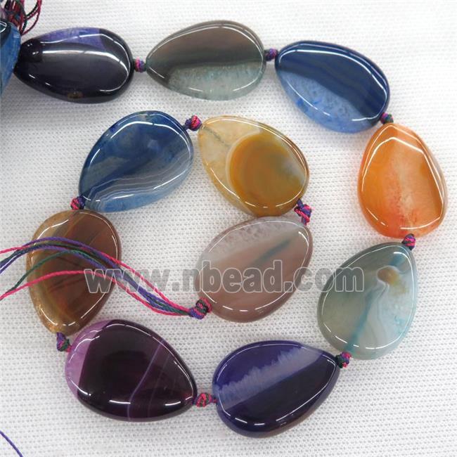 Agate Druzy teardrop beads, mixed color